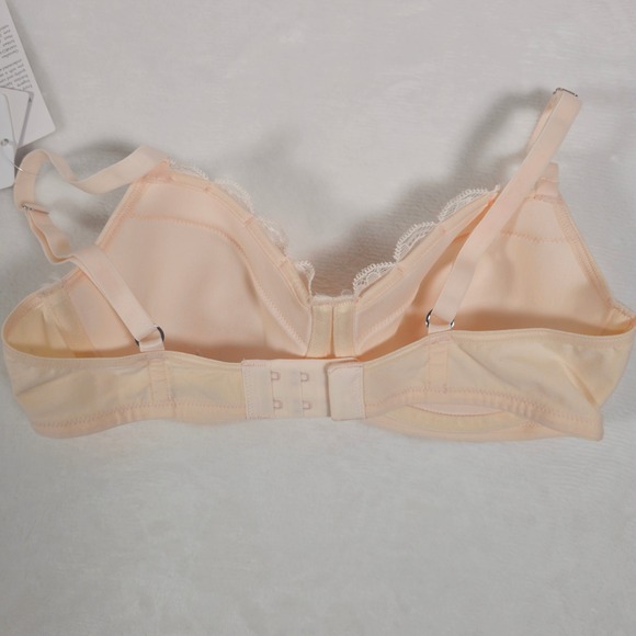 HANRO Cotton Lace Full Cup Underwire Bra 32B Powder Pink Style 1381 - Picture 2 of 4